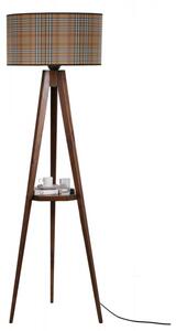 Lampa de Podea cu 3 Picioare din Lemn, Soclu E27, Max. 60W, Culoare Maro / Negru / Alb