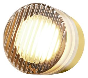 Maytoni Aplică de perete LED OLO, alamă/chihlimbar texturat, Ø 13 cm CCT, Auriu / Alamă, Camera de zi / sufragerie, Sticlă, Modern