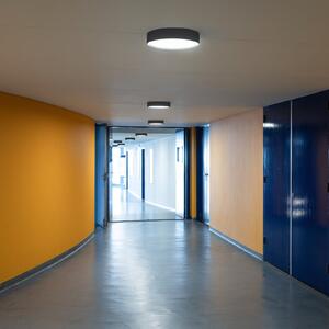SLV Plafonieră LED Decona cu senzor, Ø 42 cm, alb, aluminiu, CCT, Alb, Hol, Aluminiu