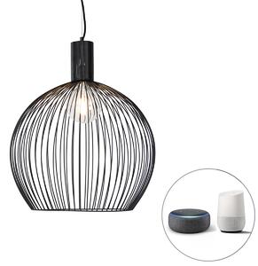 Lampă rotundă inteligentă neagră 50 cm cu Wifi G95 - Dos