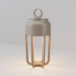 Maytoni Lampa de masă cu LED și baterie Vetra, bej, înălțime 22 cm, metal, IP54,, reglabil, Bej, Camera de zi / sufragerie, Metal, Modern