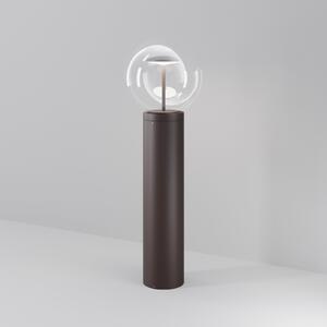 Maytoni Bornă luminoasă LED Velora, maro, înălțime 60 cm, metal/sticlă, IP65, Maro / Rugină, Metal, Modern, glob
