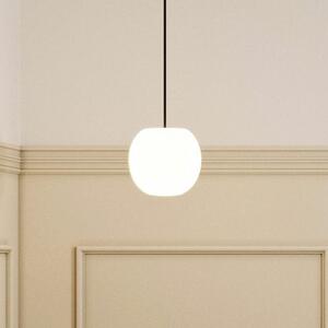 Casablanca Lampă suspendată Acai, alb/negru, sticlă, Ø 16 cm, E27, reglabil, Alb, Camera de zi / sufragerie, Sticlă