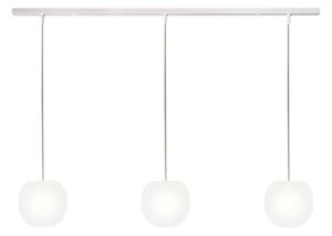 Casablanca Lampă suspendată Acai, albă, lungă, cu 3 becuri, Ø 16 cm, E27, reglabil, Alb, Camera de zi / sufragerie, Sticlă