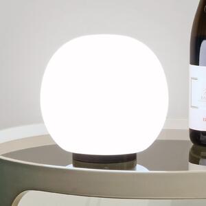 Casablanca Lampa de masă Acai, alb/negru, sticlă, Ø 16 cm, E27, Alb, Camera de zi / sufragerie, Sticlă