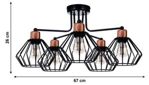 Lustră aplicată PORTO 5xE27/40W/230V