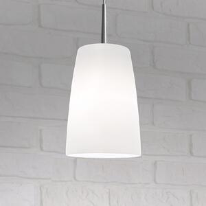 Casablanca Lampă suspendată Mesa, albă, sticlă, Ø 14 cm, E27, reglabil, Alb, Camera de zi / sufragerie, Sticlă