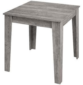 HOMCOM Masă de Sufragerie pentru 4 Persoane, Masă de Bucătărie Pătrată 80 x 80 x 75 Cm cu Piciorușe Antiderapante, Gri cu Efect de Lemn | Aosom Romania
