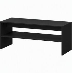 HOMCOM Măsuță de Cafea Modernă cu 2 Niveluri, Raft Deschis, PAL, Picioare, 100x40x41,5 cm, Negru | Aosom Romania