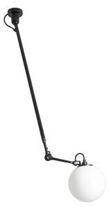 302 L Plafonieră Ø250 Negru/Opal Sticlă - Lampe Gras