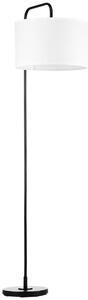 Homcom Lampadar Arcuit, Design Modern cu Abajur din Țesătură și Structură din Oțel, 64x38x163.5 cm, Alba și Neagră, pentru Interior | Aosom Romania