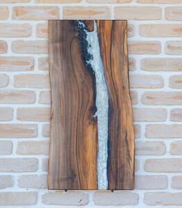 Platou monumental River flow din nuc și rășină - 75x38 cm