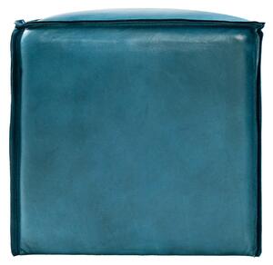 Taburet Qubic din piele SaddleBrown