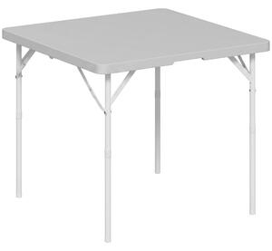Outsunny Masă de Camping Pliabilă cu 2 Înălțimi Reglabile, 86x86x74 cm, Alb | Aosom Romania