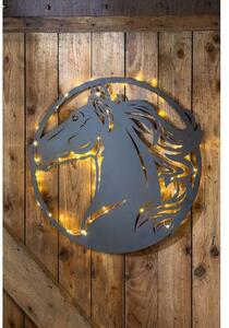 Decoratiune de perete Horse Head, Metal, Maro, 56x1x55 cm