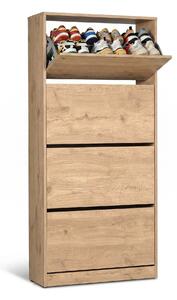Pantofar Adore Max XL, 24 Perechi, 4 Compartimente, 73x157x26 cm Stejar
