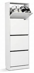 Pantofar Adore Compact XL, 16 Perechi, 4 Compartimente, Alb - Natur, 51x157x26 cm