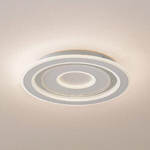 Lindby Plafonieră LED Lorvik, Ø 40 cm, alb, CCT, dimabil, reglabil, Alb, Camera de zi / sufragerie, Metal, Modern