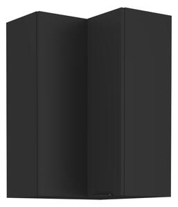 KONDELA Dulap de colţ superior, negru, SIBER 60x60 GN-90 2F