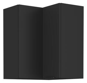 KONDELA Dulap de colţ superior, negru, SIBER 60x60 GN-72 2F