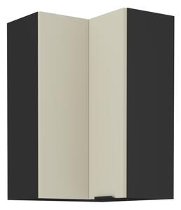KONDELA Dulap de colţ superior, caşmir/negru, ARAKA 60x60 GN-90 2F
