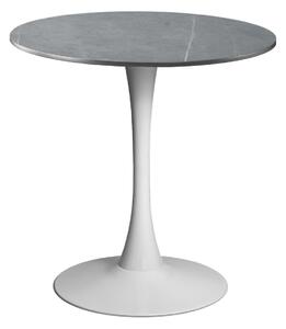 Masa 2HOME still Tulip rotunda, Gri, picior alb, 60*70cm