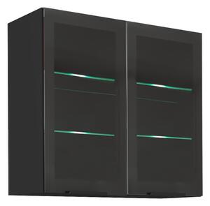 KONDELA Dulap superior, negru, ARAKA/MENZO/SIBER 80 GS-72 2F