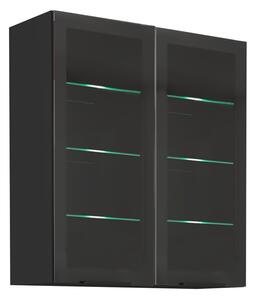 KONDELA Dulap superior, negru, ARAKA/MENZO/SIBER 80 GS-90 2F