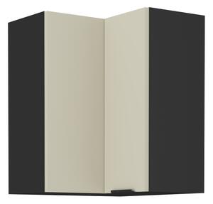 KONDELA Dulap de colţ superior, caşmir/negru, ARAKA 60x60 GN-72 2F