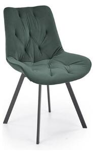 Scaun pivotant K519, verde inchis, stofa catifelata/metal, 54x63x86 cm