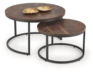 Set 2 masute cafea JAVA, nuc/negru