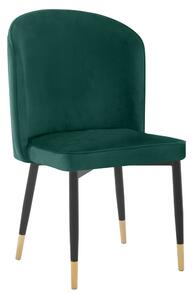KONDELA Scaun de sufragerie, ţesătură Velvet verde/negru, UDAJA