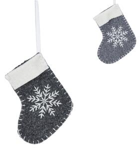 Ciorap de Craciun de agatat SNOW SOCK 12 cm - mai multe culori Culoare: Gri inchis