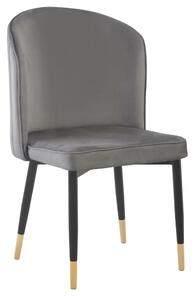 KONDELA Scaun de sufragerie, ţesătură Velvet gri/negru, UDAJA