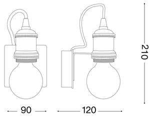 Lampă de perete Ideal Lux FRIDA 1xE27/60W/230V cupru