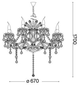Lustră de cristal pe cablu Ideal Lux NAPOLEON 8xE14/40W/230V