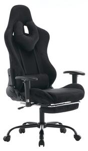KONDELA Scaun de birou/gaming, negru, ţesătură Velvet, SALOP