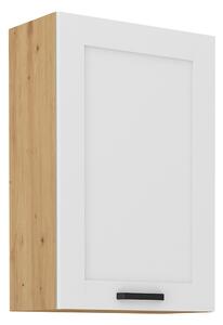KONDELA Dulap superior, alb/stejar artizan, LULA 60 G-90 1F
