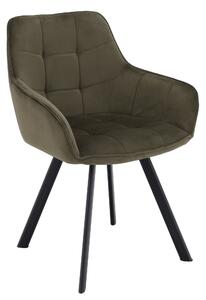 KONDELA Scaun de design, Velvet verde/negru, PETIN
