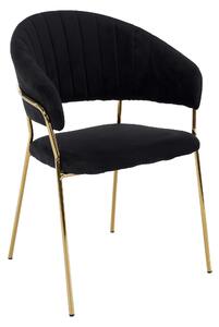 KONDELA Scaun de sufragerie de design, material Velvet negru/gold crom auriu, DASMIN TIP 1