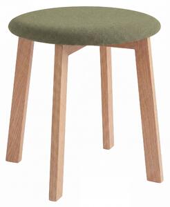 MAZZONI EXPORT Taburet rotund ZOI Verde (Storm 34) / cadru din stejar