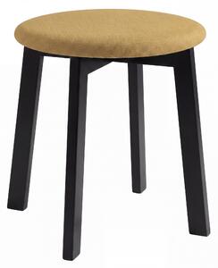 MAZZONI EXPORT Taburet rotund ZOI Caramel (Storm 45) / cadru din lemn de fag negru