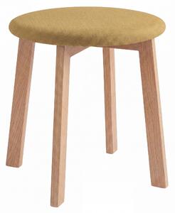 MAZZONI EXPORT Taburet rotund ZOI Caramel (Storm 45) / cadru din stejar