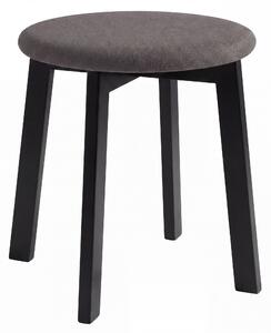MAZZONI EXPORT Taburet rotund ZOI Bej Taupe (Storm 26) / cadru din lemn de fag negru