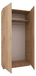 Dulap Rubin cu Bara Haine 200 x 80 x 50cm, Culoare Stejar Sonoma, Material PAL 18mm