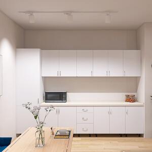 Bucatarie Claus 300 cm, Material PAL 18mm, Culoare Alb, Blat termorezistent 2.8cm