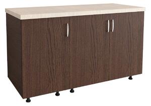 Corp Inferior Bucatarie L120xA50xH90 cm, Culoare WENGE, Pal 18mm, Blat Termorezistent 2.8 cm