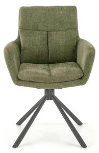Scaun rotativ K495, verde/negru, stofa clasica/metal, 60x65x87 cm