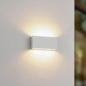 Lindby Lampă de perete pentru exterior cu LED Lucande Jarte, 20 cm, albă, IP65, Alb, Plastic, Modern