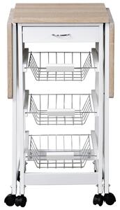 Kesper 25817 Cărucior de bucătărie cu blat delucru, 75,5 x 37 x 37 cm